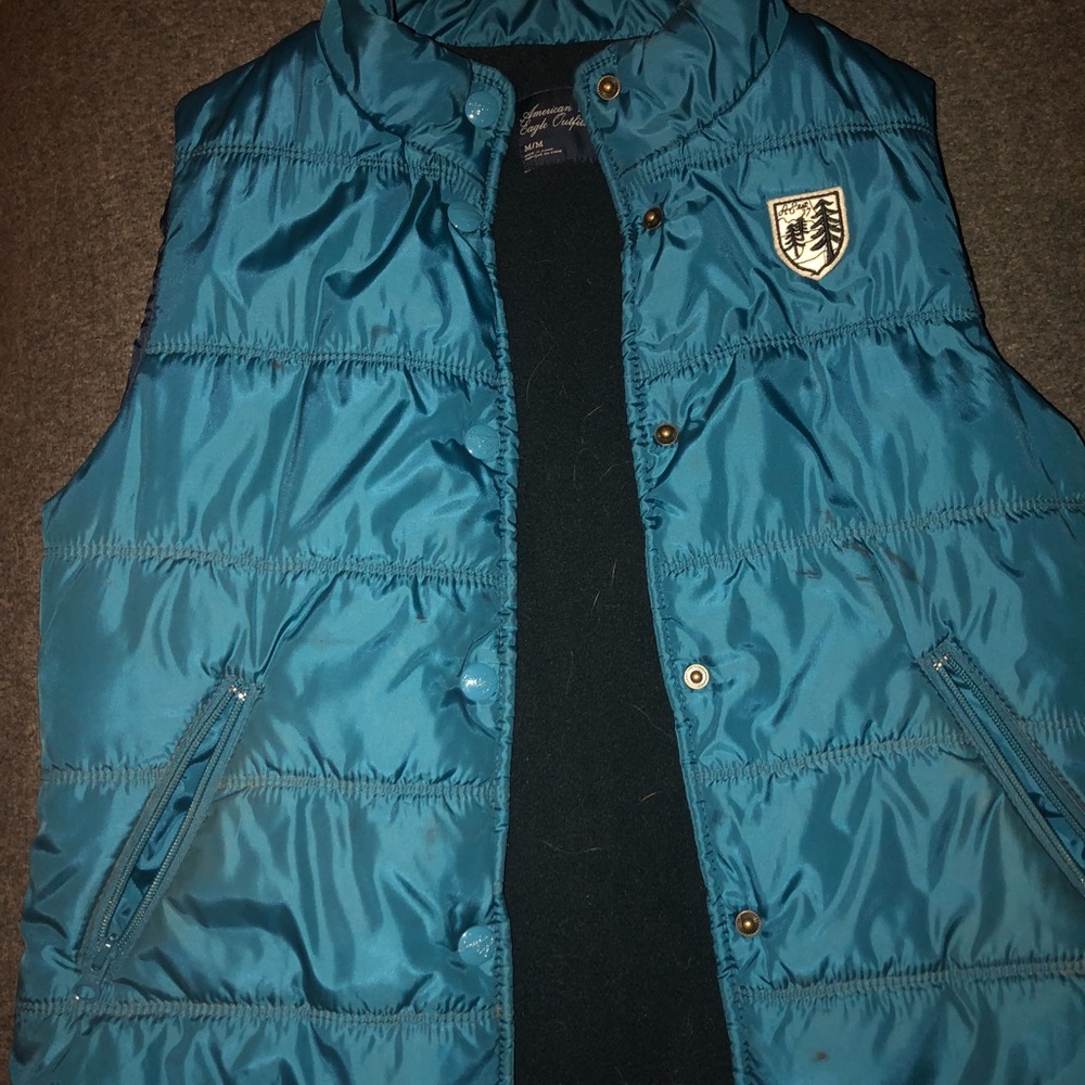 American Eagle Blue button up vest